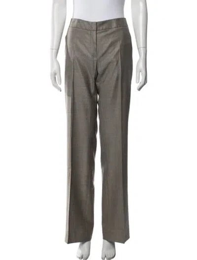 Pre-owned Max Mara Virgin Wool Straight Leg Pants In Neutral