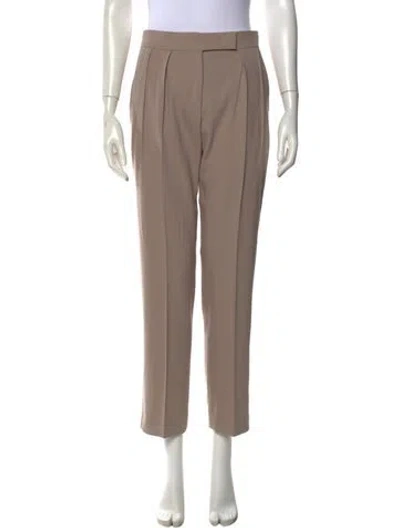 Pre-owned Max Mara Virgin Wool Straight Leg Pants In Neutral