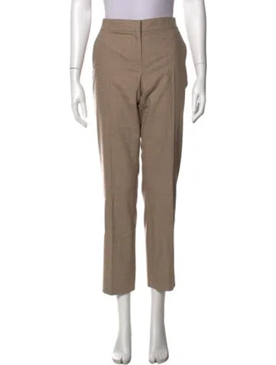 Pre-owned Max Mara Virgin Wool Straight Leg Pants In Neutral