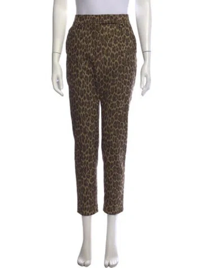 Pre-owned Max Mara Virgin Wool Straight Leg Pants In Neutrals