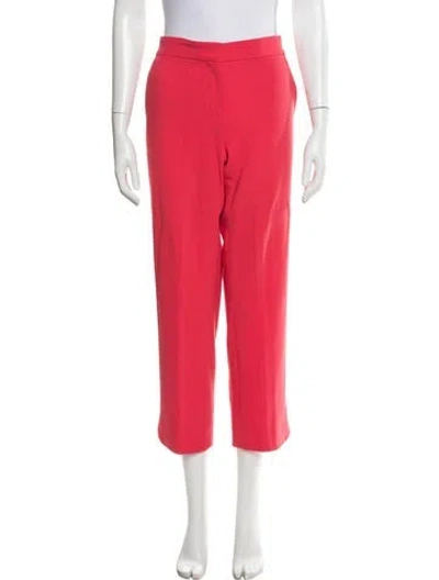 Pre-owned Max Mara Virgin Wool Straight Leg Pants In Pink