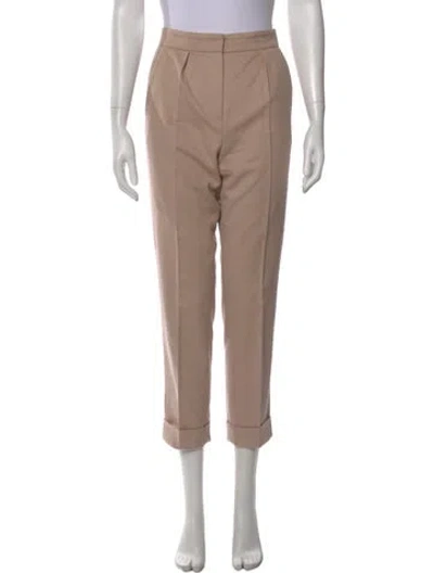 Pre-owned Max Mara Virgin Wool Straight Leg Pants In Pink