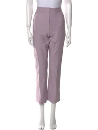 Pre-owned Max Mara Virgin Wool Straight Leg Pants In Purple