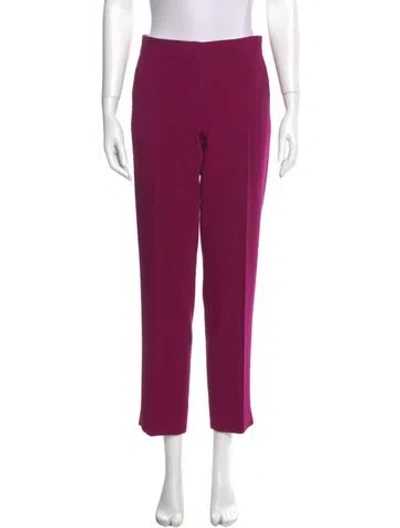 Pre-owned Max Mara Virgin Wool Straight Leg Pants In Purple