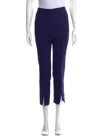 Pre-owned Max Mara Virgin Wool Straight Leg Pants In Purple