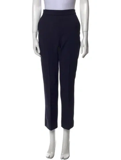 Pre-owned Max Mara Virgin Wool Straight Leg Pants W/ Tags In Black