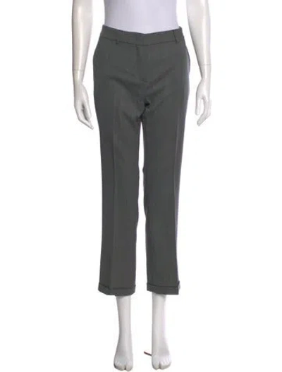 Pre-owned Max Mara Virgin Wool Straight Leg Pants W/ Tags In Gray