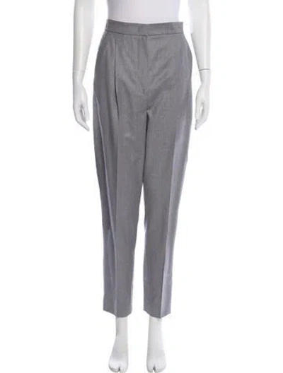 Pre-owned Max Mara Virgin Wool Straight Leg Pants W/ Tags In Gray
