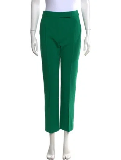 Pre-owned Max Mara Virgin Wool Straight Leg Pants W/ Tags In Green