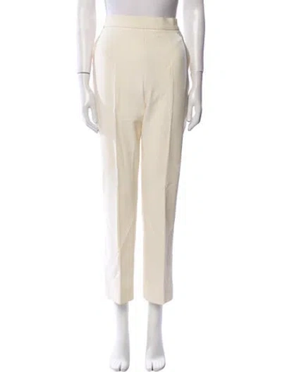 Pre-owned Max Mara Virgin Wool Straight Leg Pants W/ Tags In Neutral
