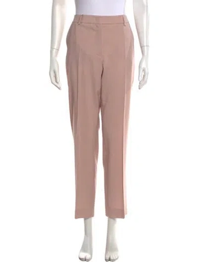 Pre-owned Max Mara Virgin Wool Straight Leg Pants W/ Tags In Pink