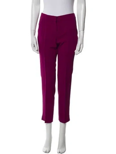 Pre-owned Max Mara Virgin Wool Straight Leg Pants W/ Tags In Purple