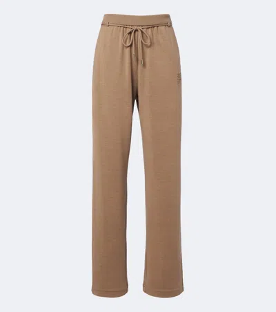 Max Mara Virgin Wool Straight Trousers In Brown