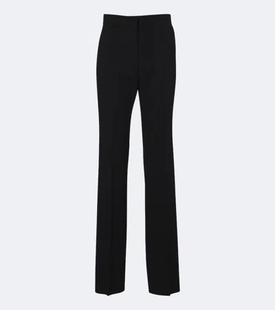 Max Mara Virgin Wool Straight Pants In Black
