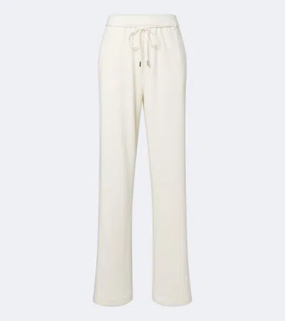 Max Mara Virgin Wool Straight Trousers In White