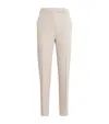 Max Mara Virgin Wool Straight Tailored Trousers In White