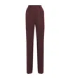 Max Mara Virgin Wool Pleated Straight Trousers In Red
