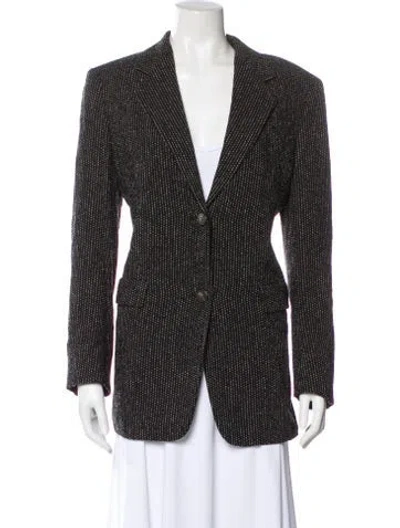 Pre-owned Max Mara Virgin Wool Striped Blazer In Gray