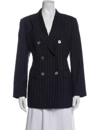 Pre-owned Max Mara Virgin Wool Striped Blazer In Multi