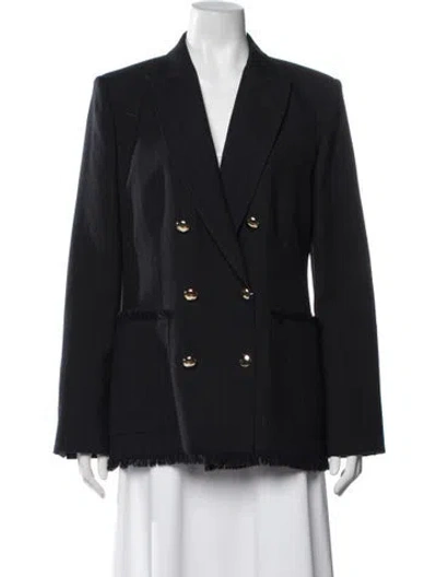 Pre-owned Max Mara Virgin Wool Striped Blazer W/ Tags In Blue