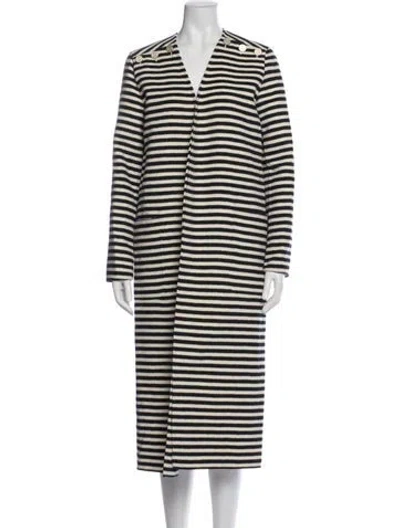 Pre-owned Max Mara Virgin Wool Striped Coat In Multi