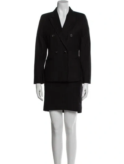 Pre-owned Max Mara Virgin Wool Striped Skirt Suit In Multi