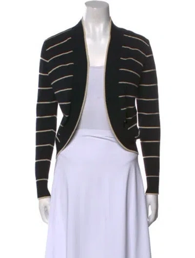 Pre-owned Max Mara Virgin Wool Striped Sweater In Black