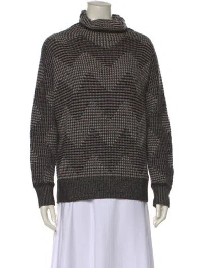 Pre-owned Max Mara Virgin Wool Striped Sweater In Black
