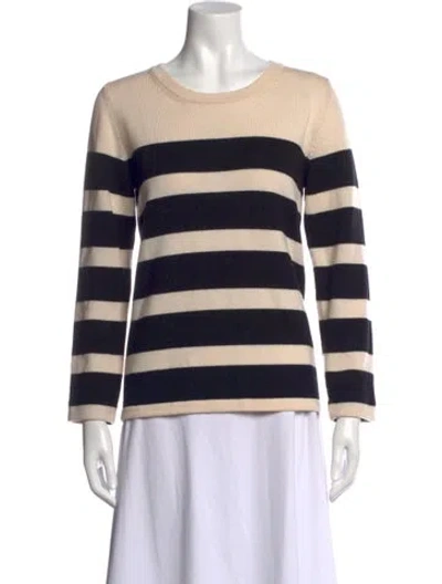 Pre-owned Max Mara Virgin Wool Striped Sweater In Black/white