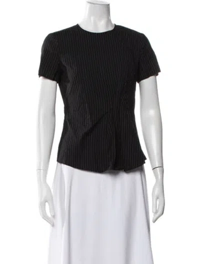 Pre-owned Max Mara Virgin Wool Striped Top In Black