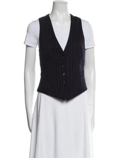Pre-owned Max Mara Virgin Wool Striped Vest In Multi