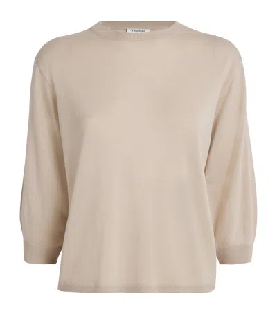 Max Mara Virgin Wool Sweater In Beige