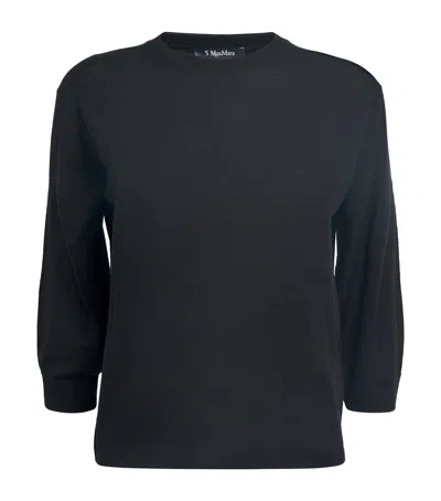Max Mara Virgin Wool Sweater In Black