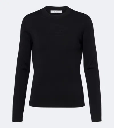 Max Mara Virgin Wool Sweater In Black