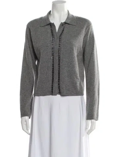 Pre-owned Max Mara Virgin Wool Sweater In Gray
