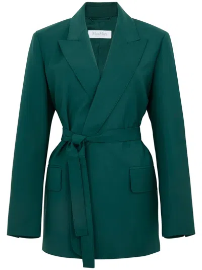 Max Mara Virgin Wool 'talento' Single-breasted In Green