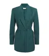 Max Mara Virgin Wool Tie-waist Blazer In Green