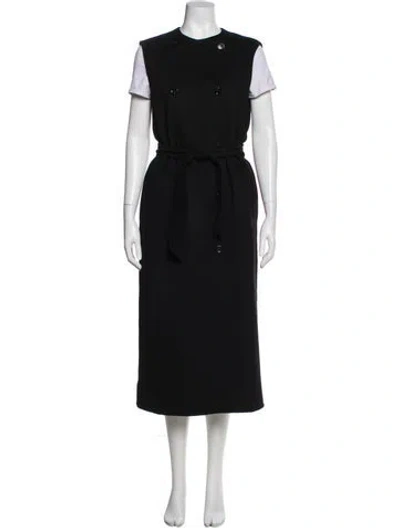 Pre-owned Max Mara Virgin Wool Trench Coat In Black