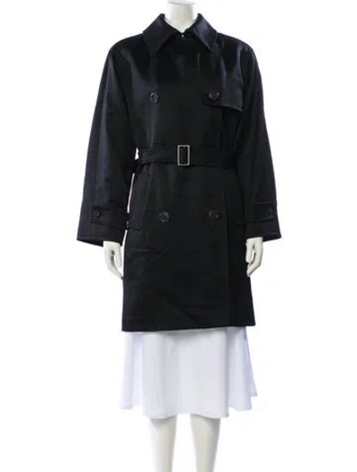 Pre-owned Max Mara Virgin Wool Trench Coat In Black
