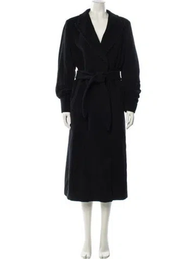 Pre-owned Max Mara Virgin Wool Trench Coat In Black
