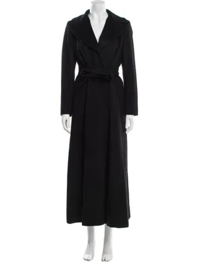 Pre-owned Max Mara Virgin Wool Trench Coat In Black