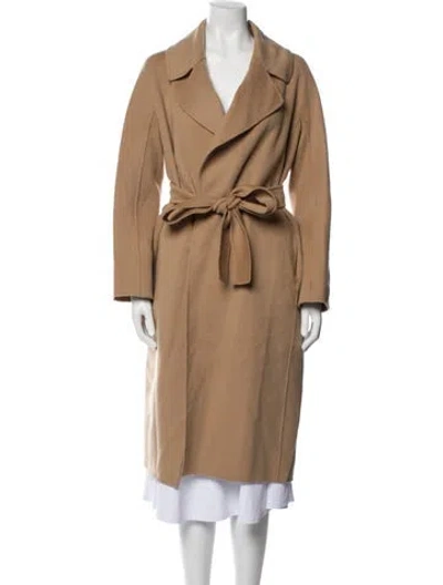 Pre-owned Max Mara Virgin Wool Trench Coat In Brown