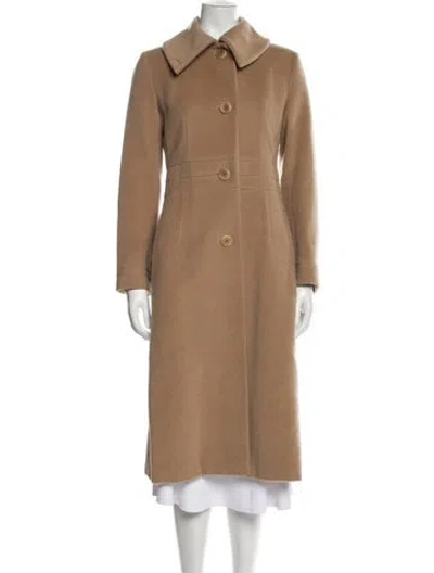 Pre-owned Max Mara Virgin Wool Trench Coat In Brown
