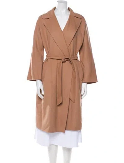 Pre-owned Max Mara Virgin Wool Trench Coat In Brown