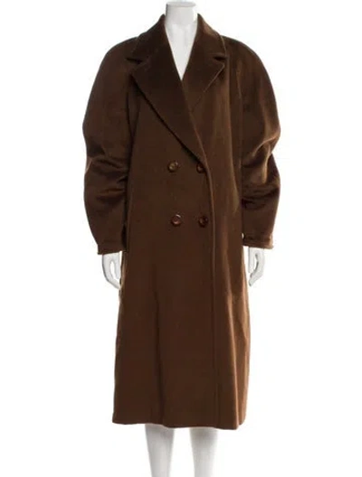Pre-owned Max Mara Virgin Wool Trench Coat In Brown