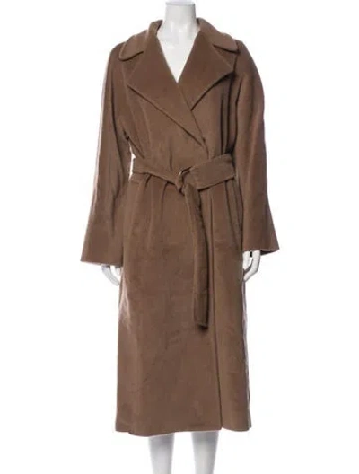Pre-owned Max Mara Virgin Wool Trench Coat In Brown