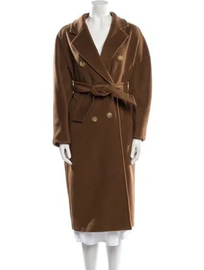 Pre-owned Max Mara Virgin Wool Trench Coat In Brown