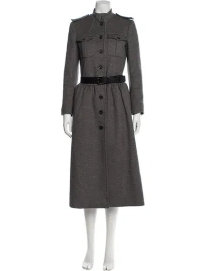 Pre-owned Max Mara Virgin Wool Trench Coat In Gray