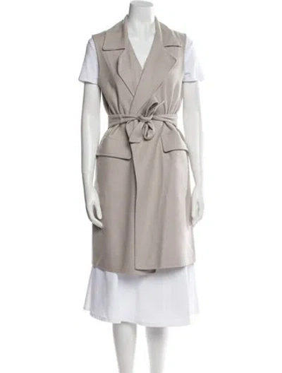 Pre-owned Max Mara Virgin Wool Trench Coat In Gray