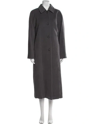 Pre-owned Max Mara Virgin Wool Trench Coat In Gray